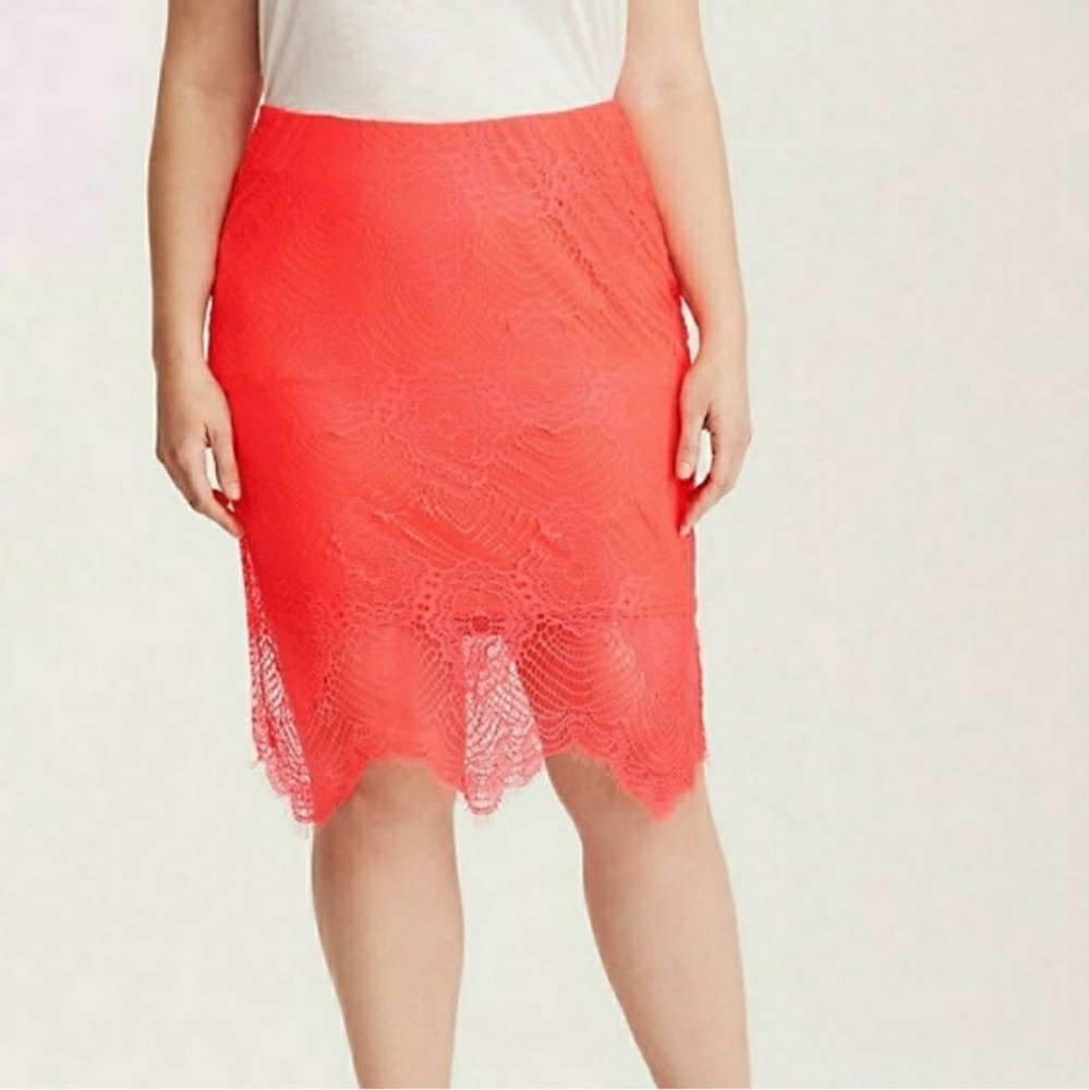 FINAL PRICE·LAST DAY Torrid neon coral lace skirt